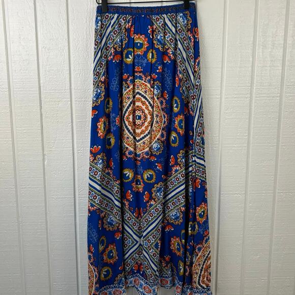 Flying Tomato Women Maxi Skirt Boho Hippie Festival Colorful Beachy Blue Medium - Picture 6 of 6